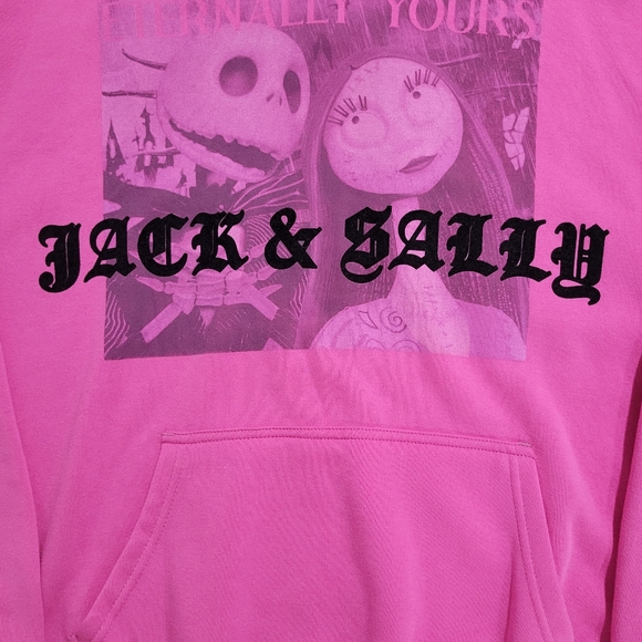 The Nightmare Before Christmas Jack & Sally Graphic Print Hoodie Size XL NWT - Picture 8 of 14